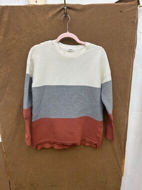 zeagoo Ribbed Knit Crew Sweater in Cream